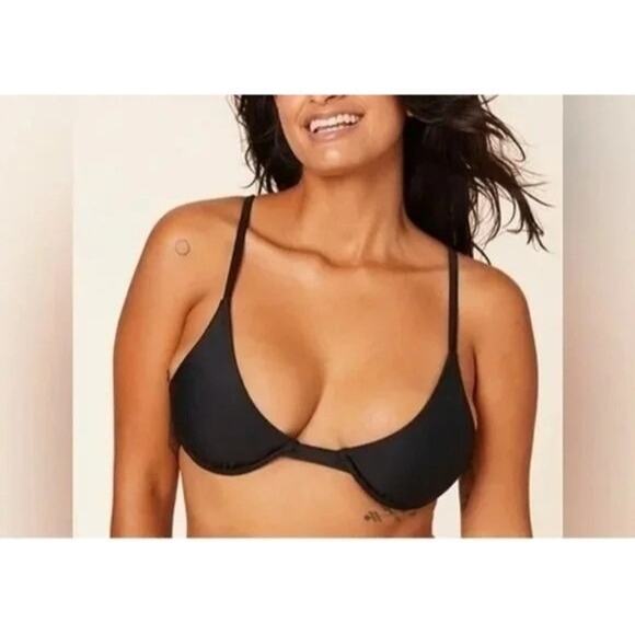 NWT Andie The Sicily Top Underwire Hook Closure Removable Cups XS Black #3690 - Picture 1 of 15